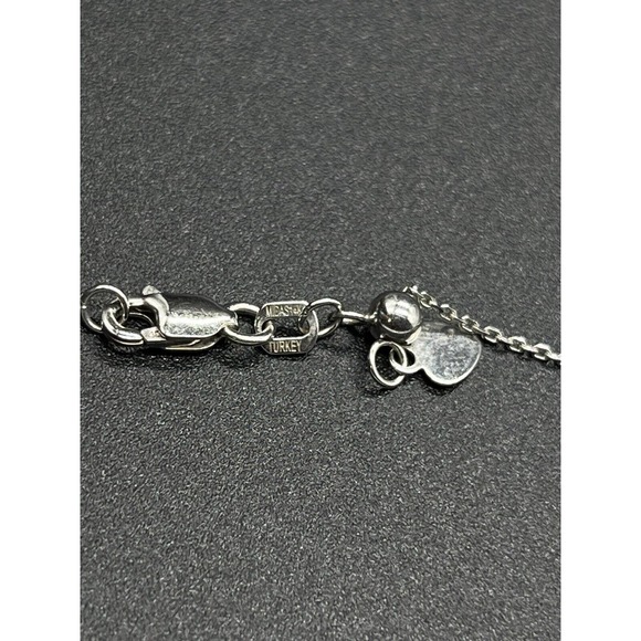 14k White Gold Engravable Name Side Bar Necklace 16\' long 2.42g